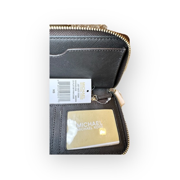 Michael Kors Monogram Zip Around Large Brown Wallet - Picture 7 of 9